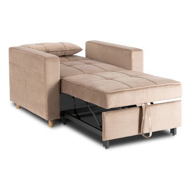Крісло розкладне MEBEL ELITE SOLOR Velvet Беж фотографія