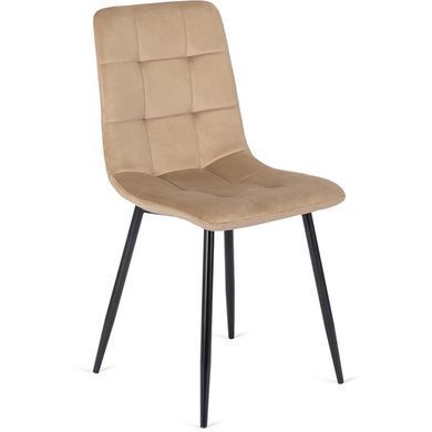 Комплект стіл розкладний MEBEL ELITE CLARK 120(160)х80 см Дуб артизан/чорний +4 стільці PERU Беж фотографія