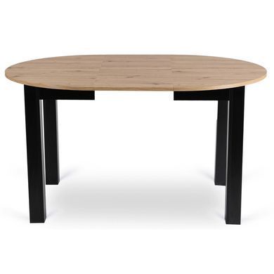 Стіл розкладний круглий MEBEL ELITE HARRY 102(142)х102 см Дуб Артизан/ Чорний фотографія