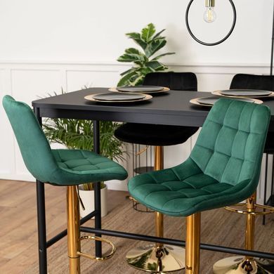 Барний стілець оксамитовий MEBEL ELITE ARCOS Velvet Зелений/ золотий фотографія