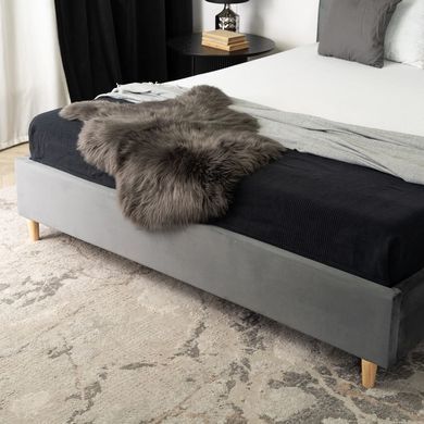 Кровать бархатная MEBEL ELITE BOND Velvet 160x200см Серый фотография