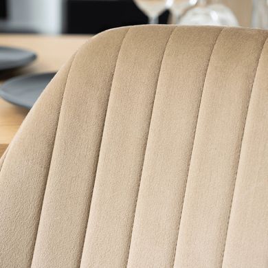 Стілець оксамитовий MEBEL ELITE LILAC Velvet Беж/чорний фотографія