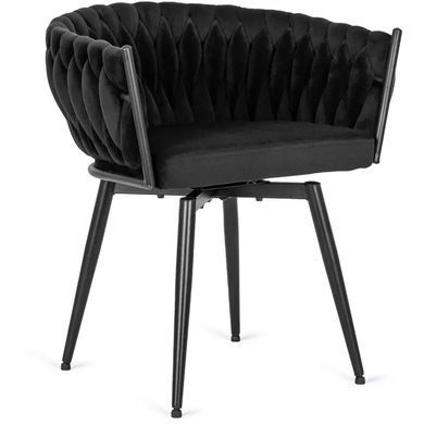 Стілець поворотний оксамитовий MEBEL ELITE LILI Velvet Чорний фотографія