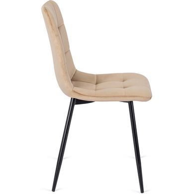 Комплект стіл розкладний MEBEL ELITE CLARK 120(160)х80 см Дуб артизан/чорний +4 стільці PERU Беж фотографія