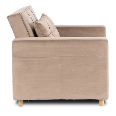 Крісло розкладне MEBEL ELITE SOLOR Velvet Беж фотографія