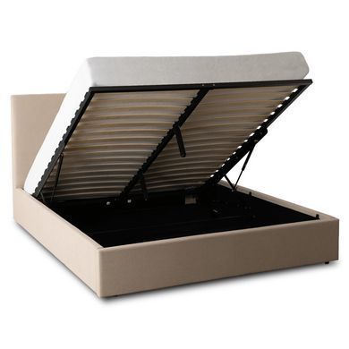 Ліжко двоспальне MEBEL ELITE MARSYLIA Sztruks 160x200 см Беж фотографія