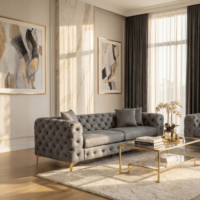 Диван MEBEL ELITE SORRENTO 3S Серый фотография