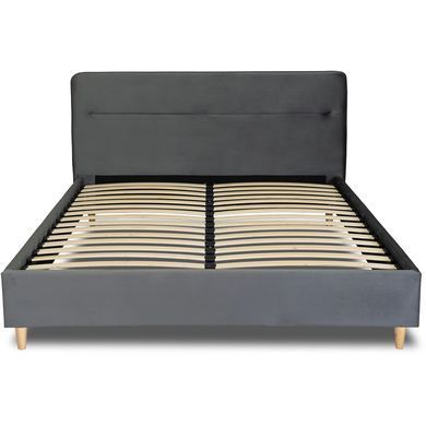 Кровать бархатная MEBEL ELITE BOND Velvet 160x200см Серый фотография