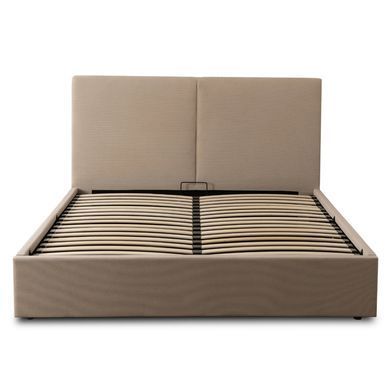 Ліжко двоспальне MEBEL ELITE MARSYLIA Sztruks 160x200 см Беж фотографія