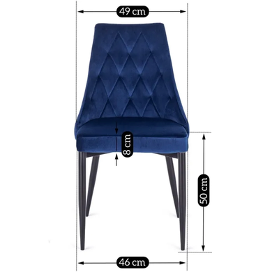 Стілець оксамитовий MEBEL ELITE CORK Velvet Темно-синій фотографія