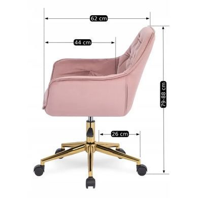 Стул офисный поворотный бархатный MEBEL ELITE MILAN Velvet Розовый / Золотой фотография