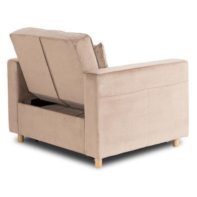 Крісло розкладне MEBEL ELITE SOLOR Velvet Беж фотографія