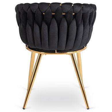 Стілець оксамитовий MEBEL ELITE CAPI Velvet Чорний / Золотий фотографія