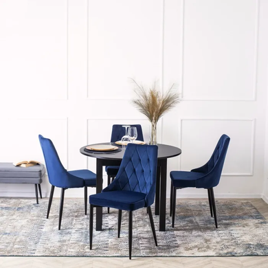 Стілець оксамитовий MEBEL ELITE CORK Velvet Темно-синій фотографія