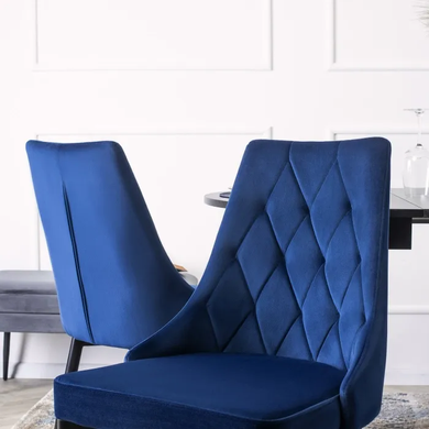 Стілець оксамитовий MEBEL ELITE CORK Velvet Темно-синій фотографія