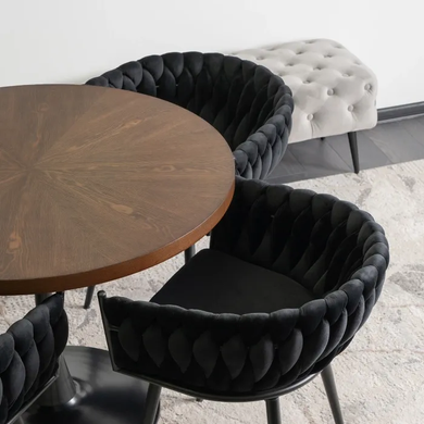 Стілець поворотний оксамитовий MEBEL ELITE LILI Velvet Чорний фотографія