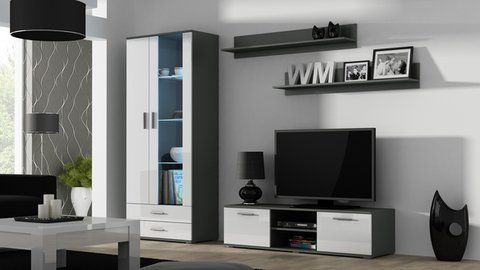 Стінка SOHO 11 Cama Білий Глянець / Сірий Мат фотографія