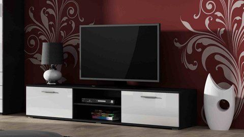 ТВ Тумба SOHO RTV Cama 180 Чорний Мат / Білий Глянець фотографія