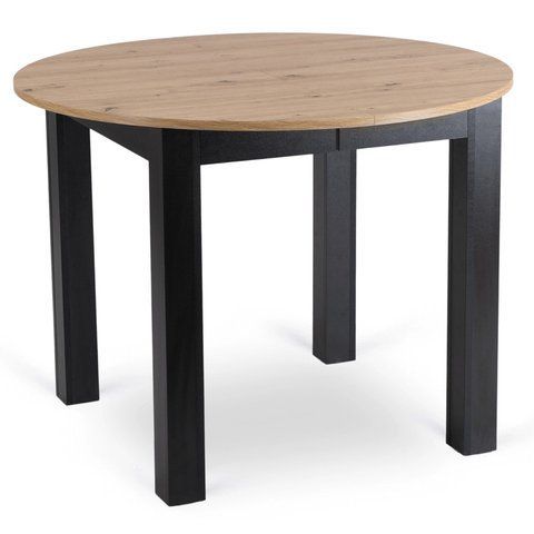 Стол раскладной круглый MEBEL ELITE HARRY 102(142)х102 см Дуб Артизан/ Черный фотография