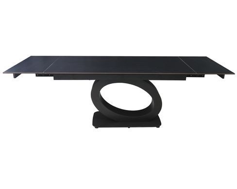 Стіл розкладний OVIDIO CERAMIC Intarsio 160(240)*90 чорний мат/чорний каркас фотографія