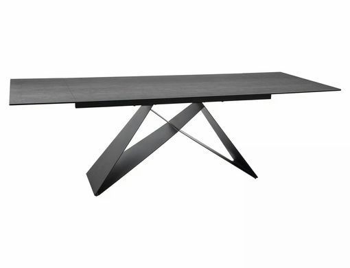 Стол Обеденный WESTIN CERAMIC Signal PIETRA DI SAVOIA 160(240)X90 Свет Серый Мат / Черный Мат фотография