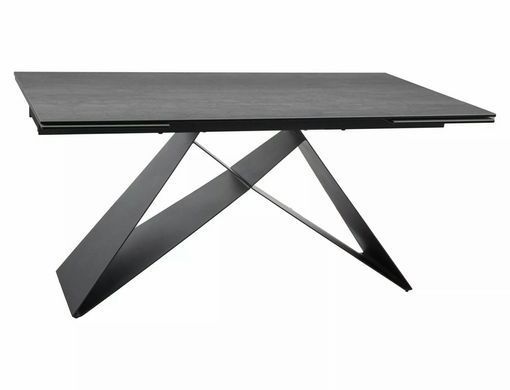 Стол Обеденный WESTIN CERAMIC Signal PIETRA DI SAVOIA 160(240)X90 Свет Серый Мат / Черный Мат фотография