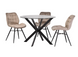 Стіл обідній T-304 Vetro 100x100 Прозорий