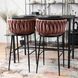 Барний стілець оксамитовий MEBEL ELITE FLORES Velvet чорний / рожевий