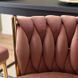 Барний стілець оксамитовий MEBEL ELITE FLORES 2 Velvet Рожевий / золотий