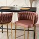 Барний стілець оксамитовий MEBEL ELITE FLORES 2 Velvet Рожевий / золотий