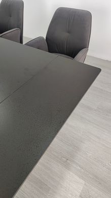 Стол раскладной VINCENT CERAMIC Intarsio 140(200)*90 графит мат/черный фотография