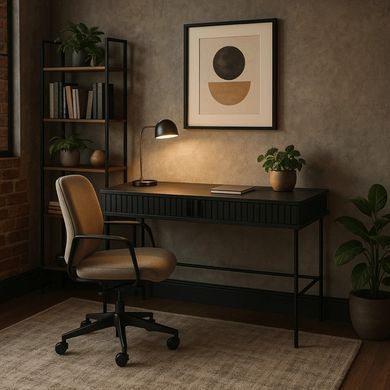 Письмовий стіл MEBEL ELITE TRISH 120 см чорний фотографія