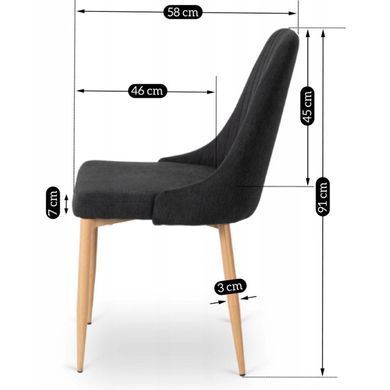 Стілець MEBEL ELITE TORINO, тканина Чорний фотографія