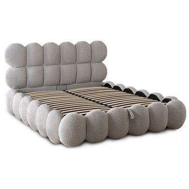 Кровать двуспальная MEBEL ELITE ANKARA 140x200 см Серая Букле фотография