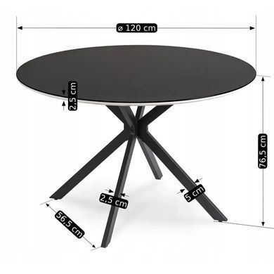 Стол круглый MEBEL ELITE ALLEN 120 см Черный фотография