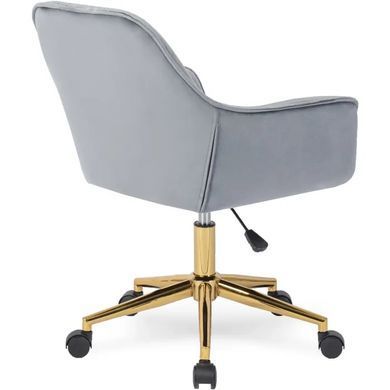 Стул офисный поворотный бархатный MEBEL ELITE MILAN Velvet Серый / Золотой фотография
