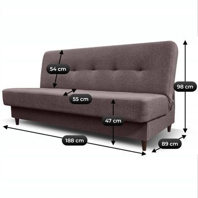 Диван раскладной MEBEL ELITE ARUBA 2 188 см Темно Коричневый фотография