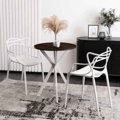 Стол MEBEL ELITE LAUREN 60X60 Орех/белый фотография