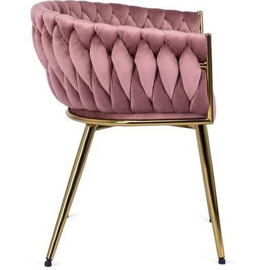 Стілець оксамитовий MEBEL ELITE CAPRI Velvet Рожевий / Золотий фотографія