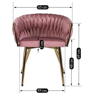 Стілець оксамитовий MEBEL ELITE CAPRI Velvet Рожевий / Золотий фотографія
