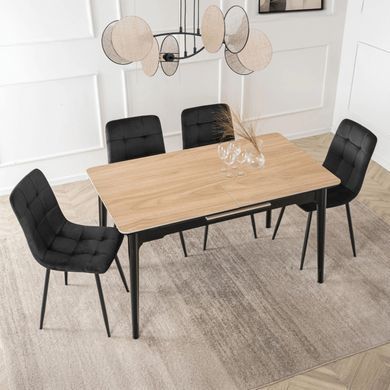 Стіл розкладний MEBEL ELITE SAMER 138(178)х80 см Дуб /Чорний фотографія