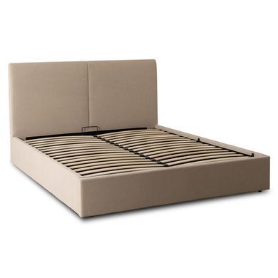 Ліжко двоспальне MEBEL ELITE MARSYLIA Sztruks 180x200 см Беж фотографія