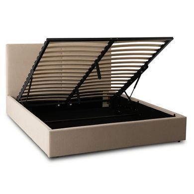 Ліжко двоспальне MEBEL ELITE MARSYLIA Sztruks 180x200 см Беж фотографія