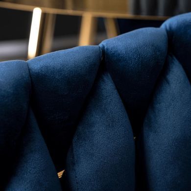 Стілець оксамитовий MEBEL ELITE CAPI Velvet Синій / Золотий фотографія