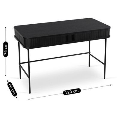 Письмовий стіл MEBEL ELITE TRISH 120 см чорний фотографія