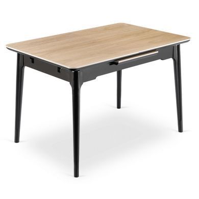Стіл розкладний MEBEL ELITE SAMER 138(178)х80 см Дуб /Чорний фотографія