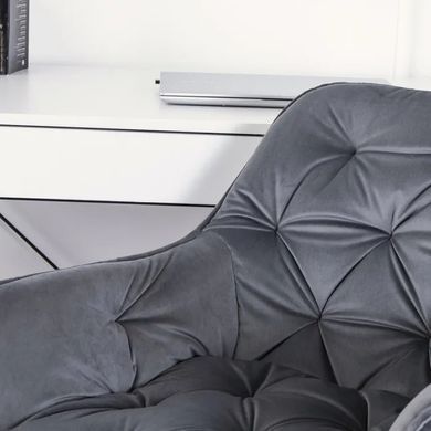Стул офисный поворотный бархатный MEBEL ELITE MILAN Velvet Серый / Золотой фотография