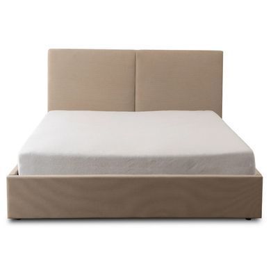 Ліжко двоспальне MEBEL ELITE MARSYLIA Sztruks 180x200 см Беж фотографія