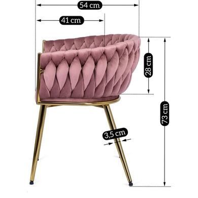 Стілець оксамитовий MEBEL ELITE CAPRI Velvet Рожевий / Золотий фотографія