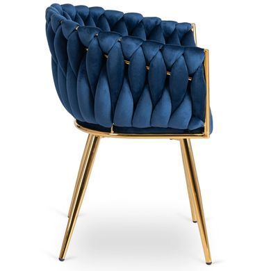 Стілець оксамитовий MEBEL ELITE CAPI Velvet Синій / Золотий фотографія